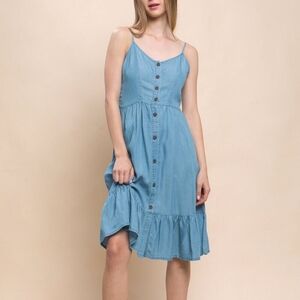 Women's Blue Button-Down Dress